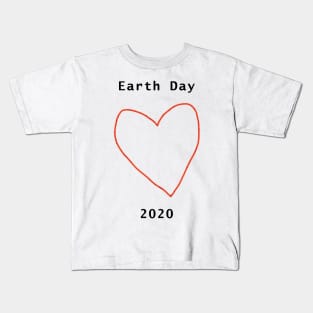 Red Heart Outline for Earth Day Kids T-Shirt